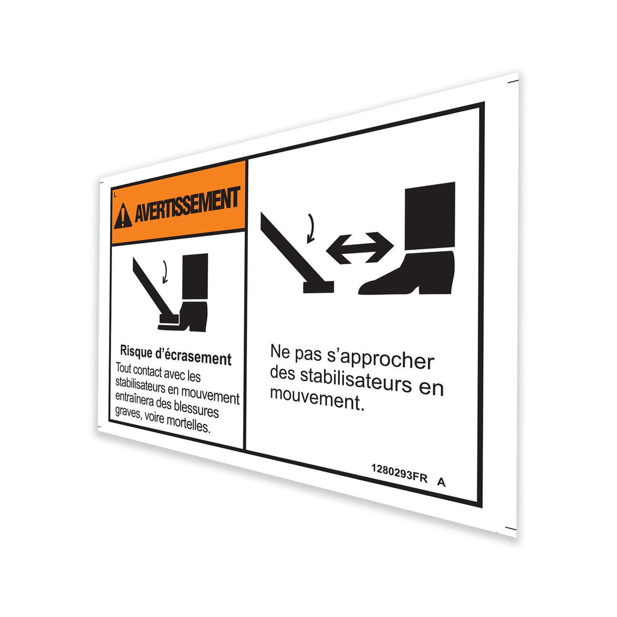 Genie 1280293FRGT DECAL, OUTRIGGER, 2 PANEL, FR