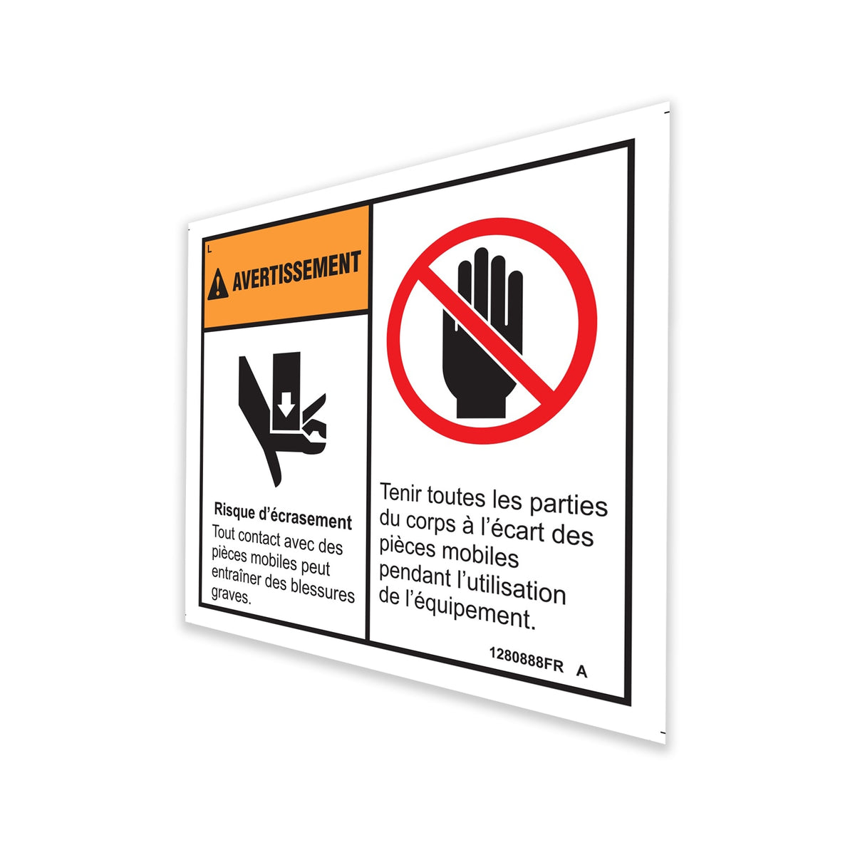 Genie 1280888FRGT DECAL, WARN, CRUSH HAZ, 2 PANEL
