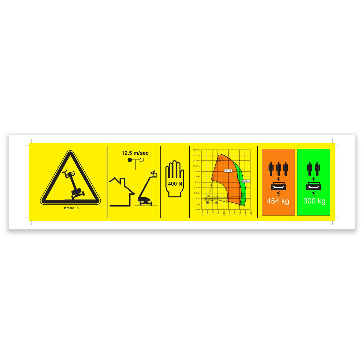 Genie 1289060GT DECAL, DANGER, CAPACITY, S-40 XC, SYMBOL