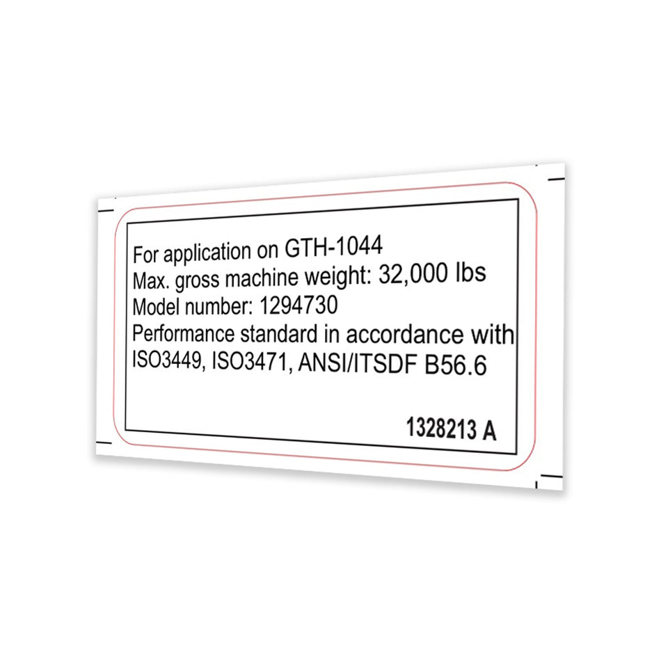 Genie 1328213GT DECAL, LABEL, FOPS/ROPS, 1044T