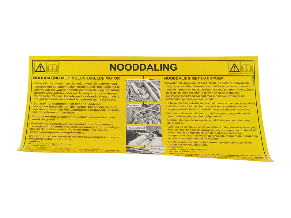 JLG Part # 1608710013 – Sticker Nl
