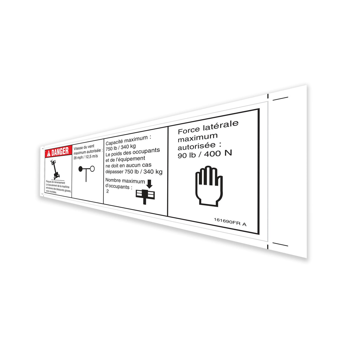 Genie 161690FRGT Decal, Max Cap Side Force Word ANSI | Reliable ...