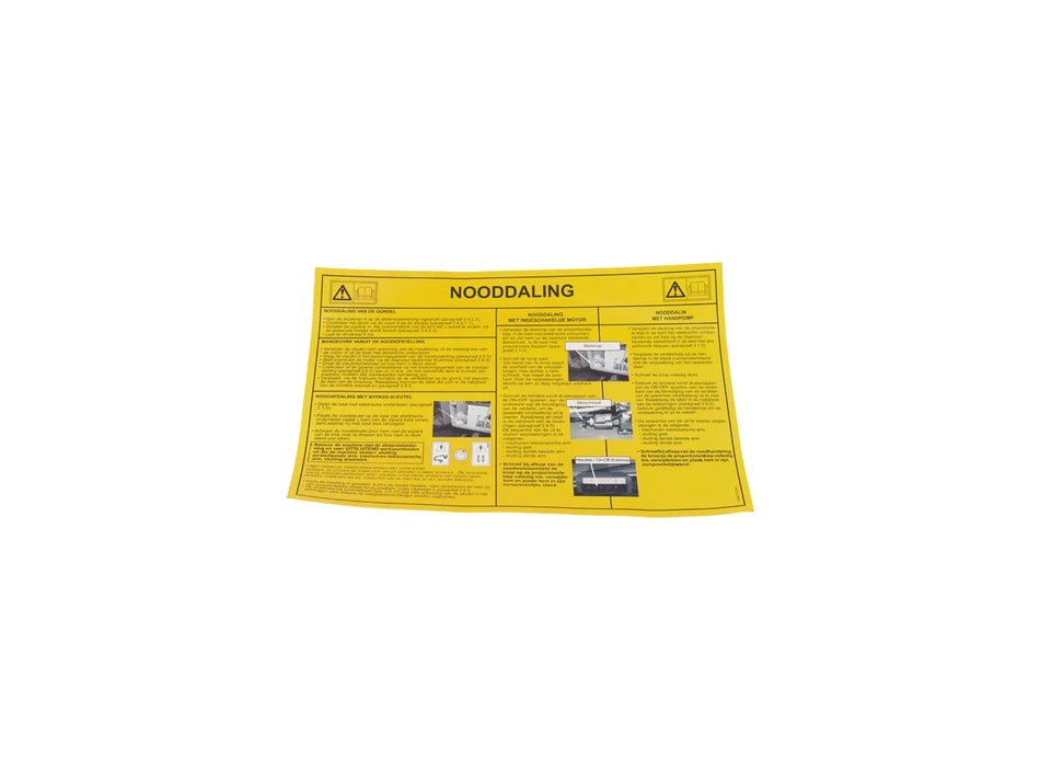 JLG Part # 1646410020 – Sticker Nl