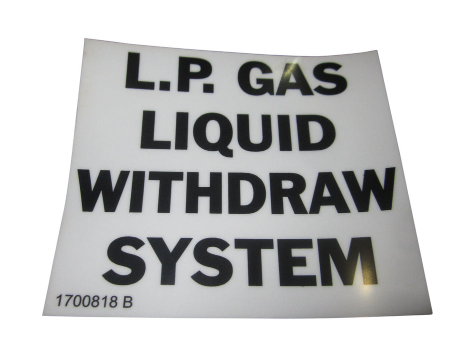 JLG Part # 1700818 – Decal, LP Gas