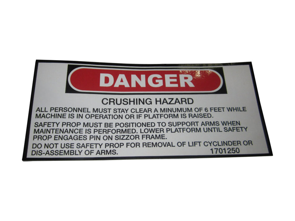 JLG Part # 1701250 – Decal