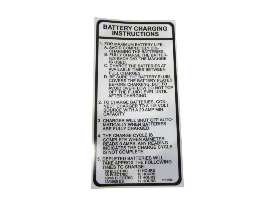 JLG Part # 1701695 – Decal