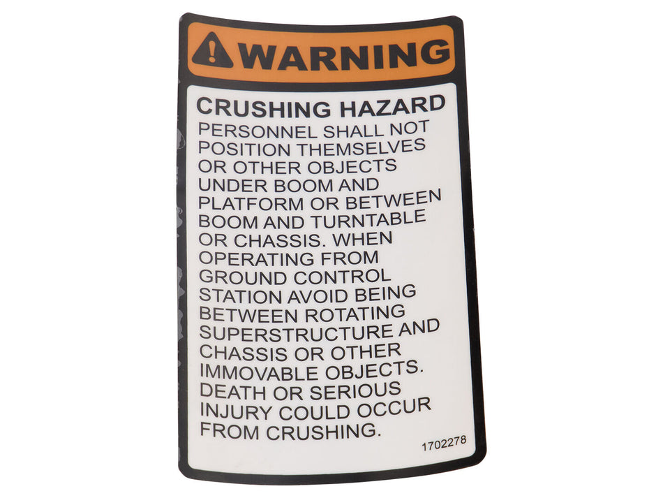 JLG Part # 1702278 – Decal
