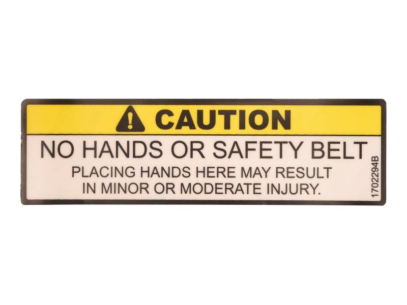 JLG Part # 1702294 – Decal, No Hands