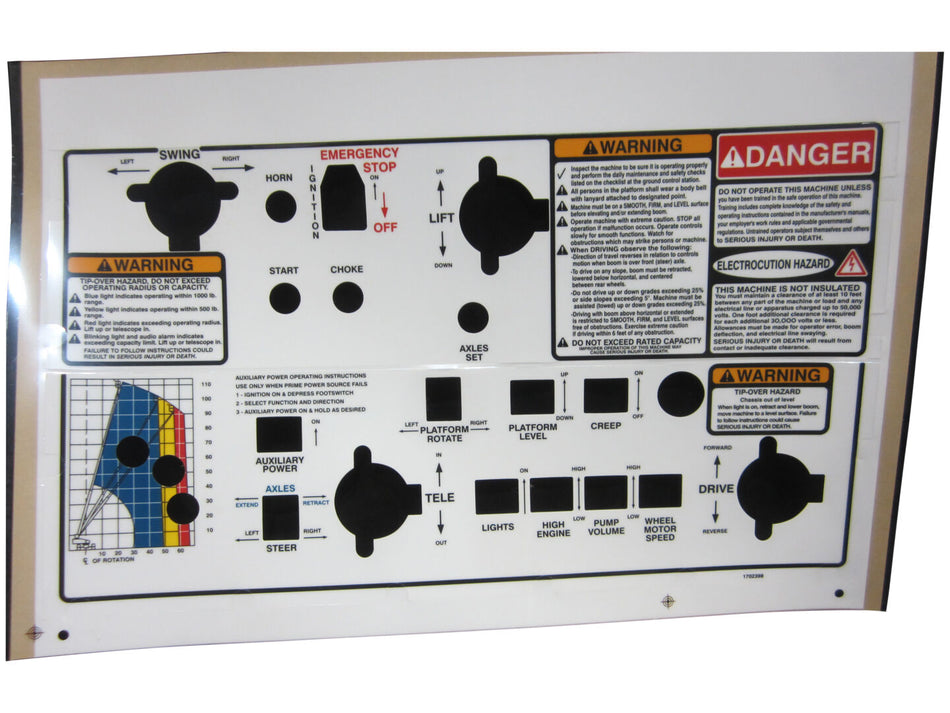 JLG Part # 1702398 -  Decal