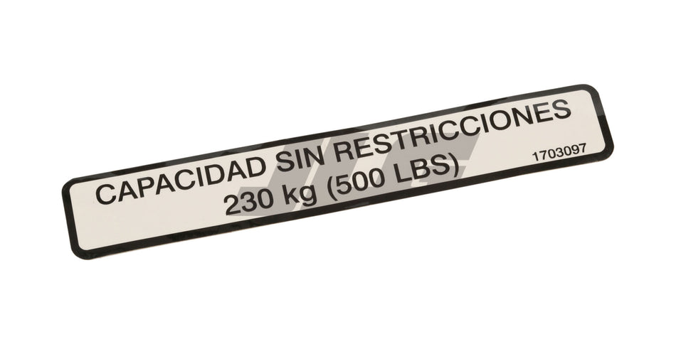 JLG Part # 1703097 -  Decal