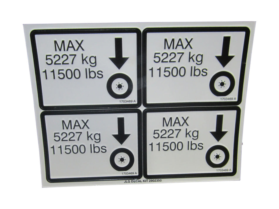 JLG Part # 1703469 – Decal,Max Tire Load