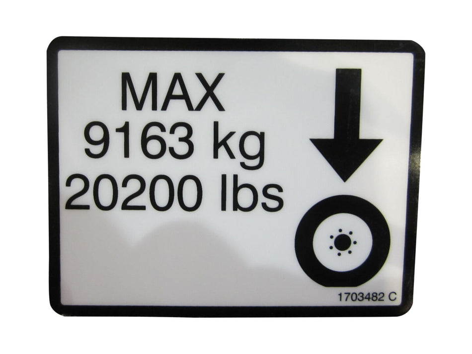 JLG Part # 1703482 – Decal, Max Tire Load