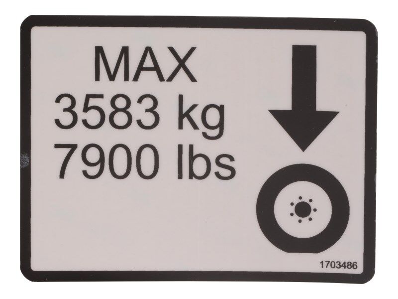 JLG Part # 1703486 – Decal,Max Tire Load