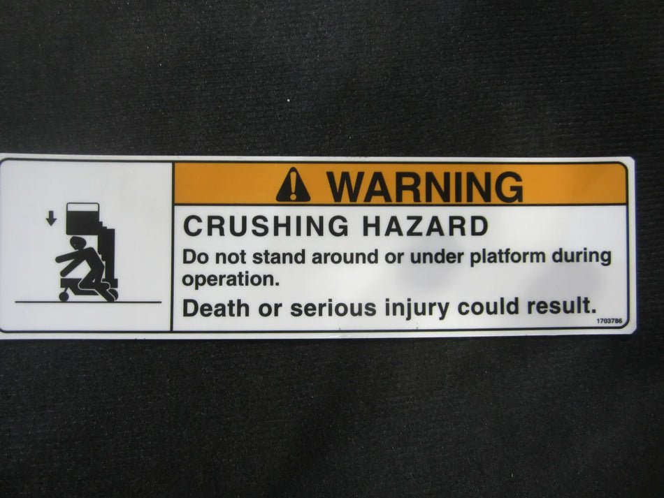 JLG Part # 1703786 – Warning Decal