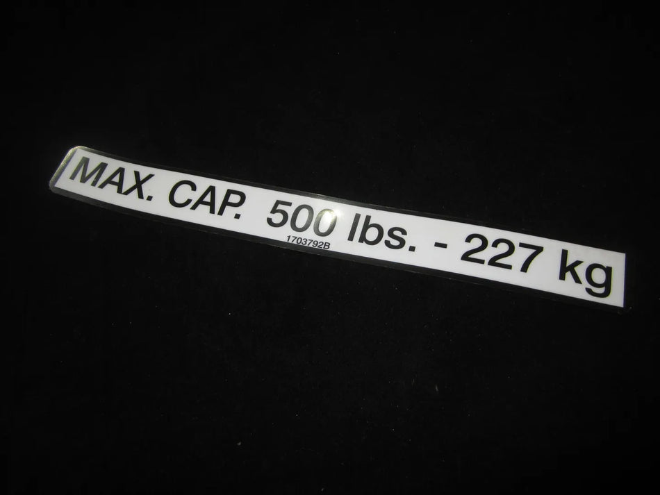 JLG Part # 1703792 – Decal, Extension Cap