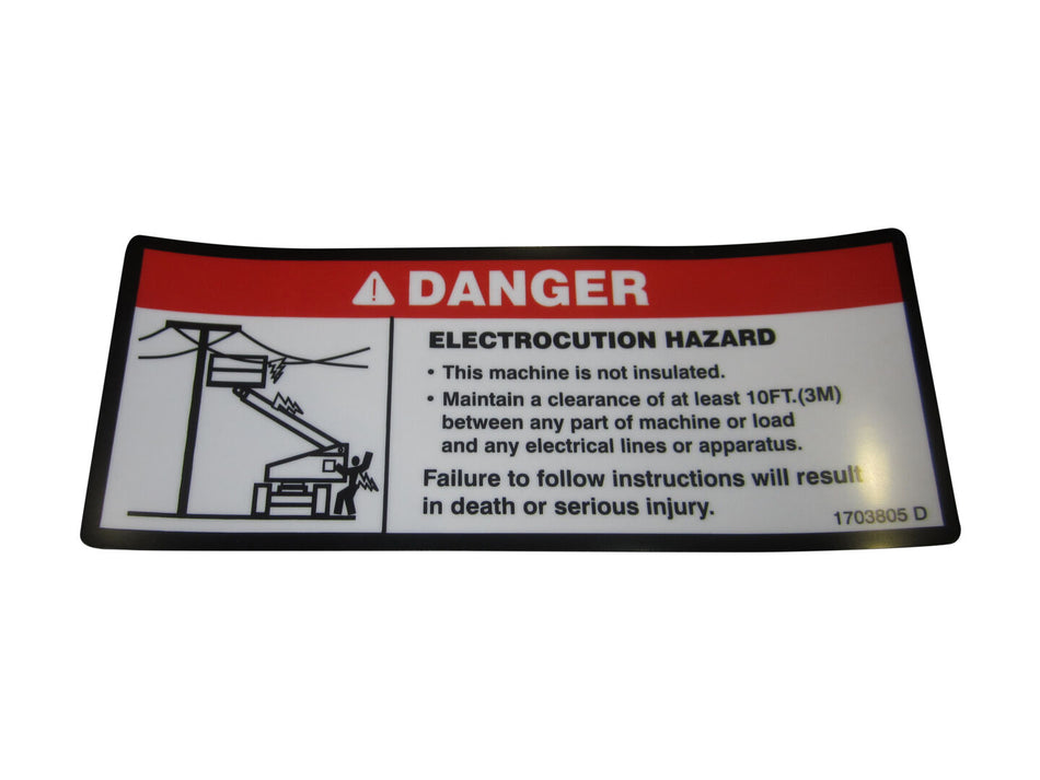 JLG Part # 1703805 – Decal, Danger Electrocution