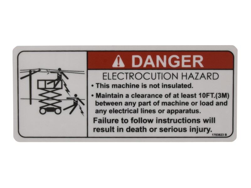 JLG Part # 1703823 – Decal,Danger Elect. Hazard