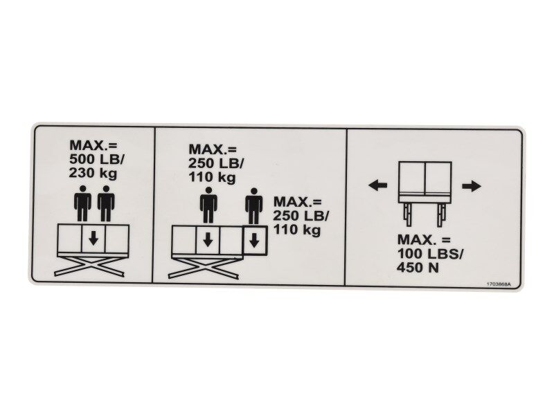 JLG Part # 1703868 – Decal