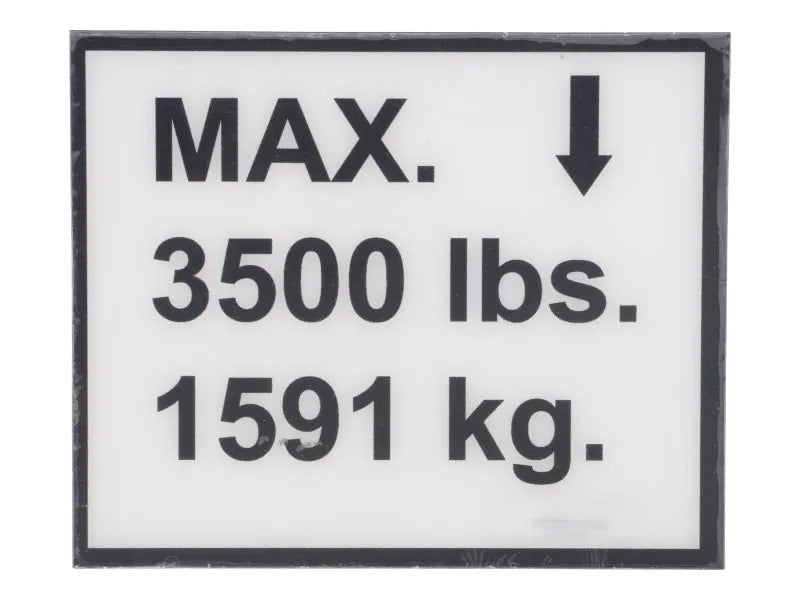 JLG Part # 1703875 -  Decal, Outrig Max Load