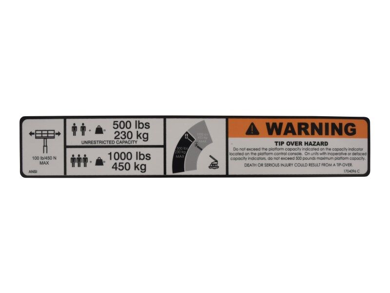 JLG Part # 1704096 – Decal