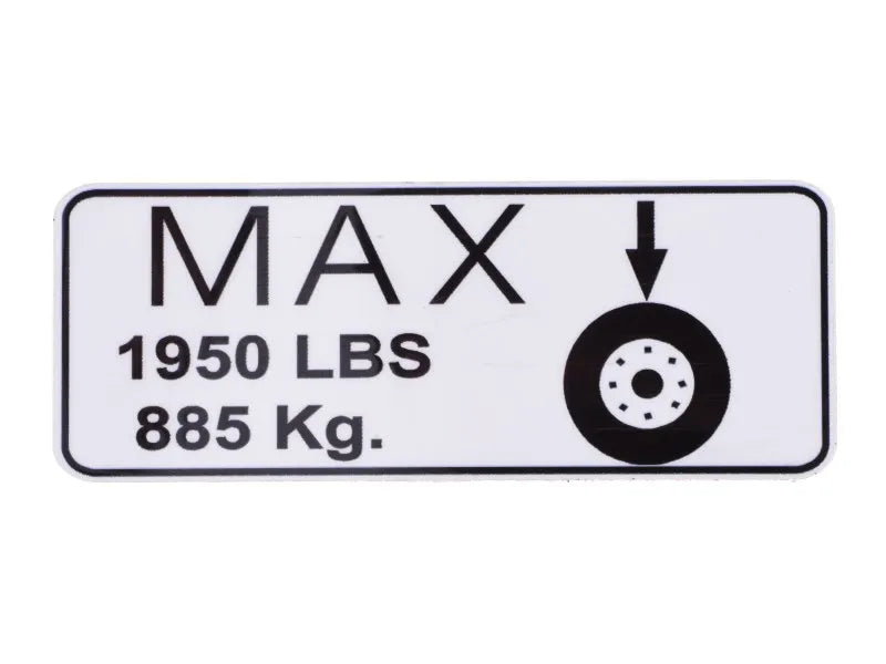 JLG Part # 1704137 – Decal,Max Tire Load