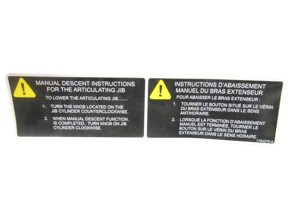 JLG Part # 1704270 -  Decal