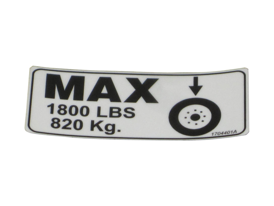 JLG Part # 1704401 – Decal