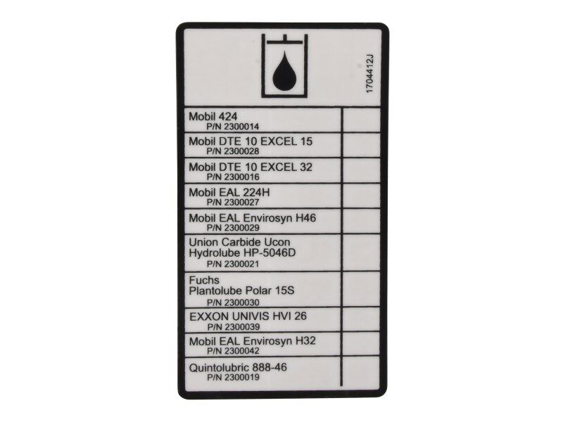 JLG Part # 1704412 – Decal