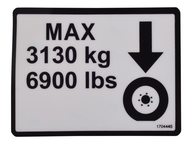 JLG Part # 1704445 – Decal,Max Tire Load