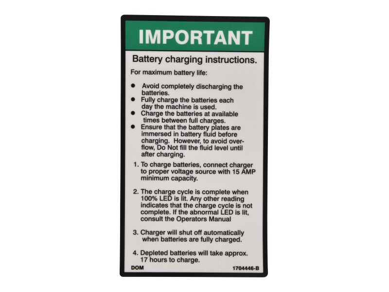JLG Part # 1704446 – Decal