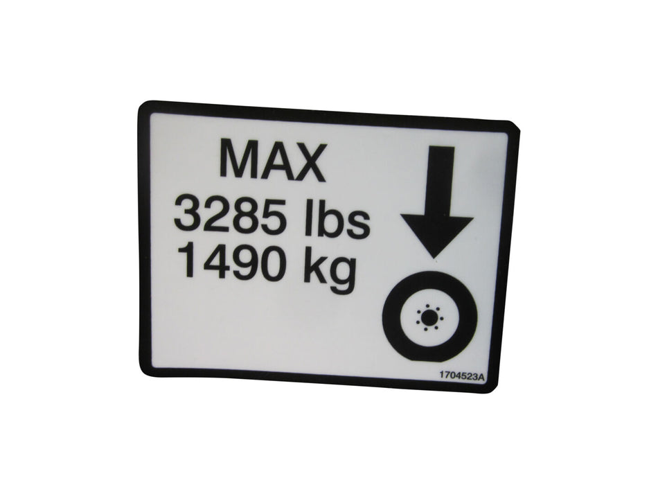 JLG Part # 1704523 – Decal,max Tire Load