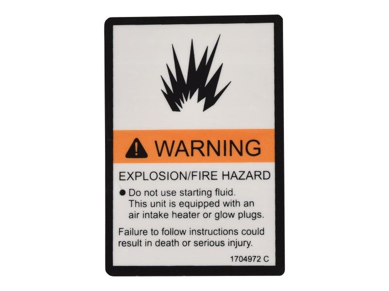 JLG Part # 1704972 – Decal,Warning/Explosion(USA)