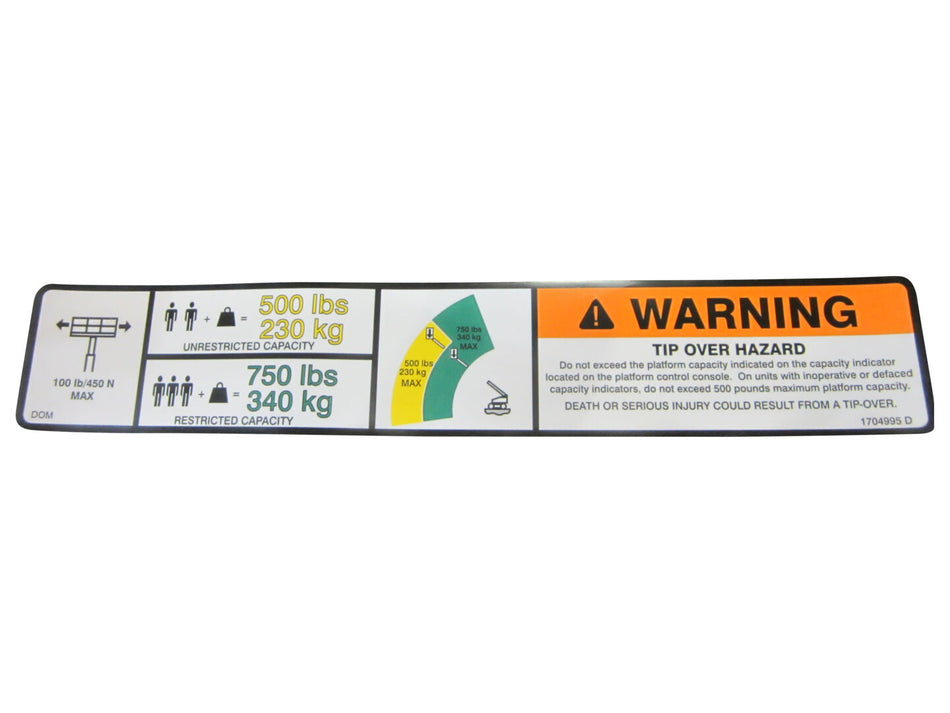 JLG Part # 1704995 – Decal
