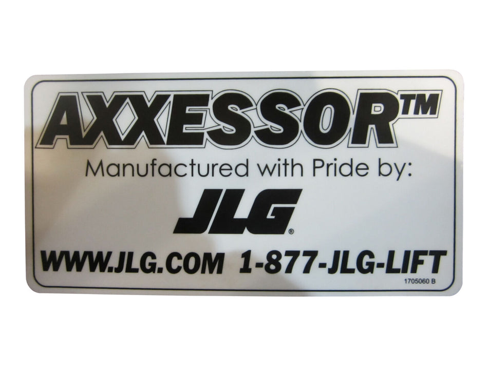 JLG Part # 1705060 – Decal