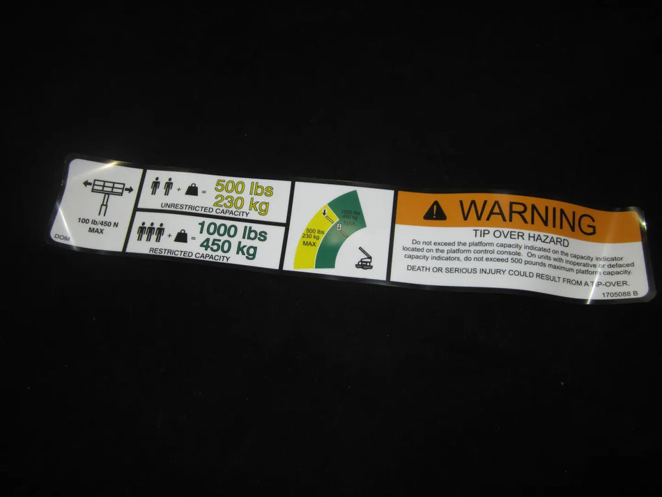 JLG Part # 1705088 – Decal