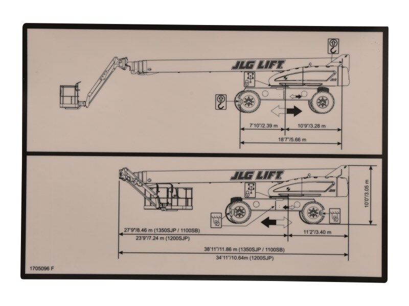 JLG Part # 1705096 – Decal, Lift Diagram
