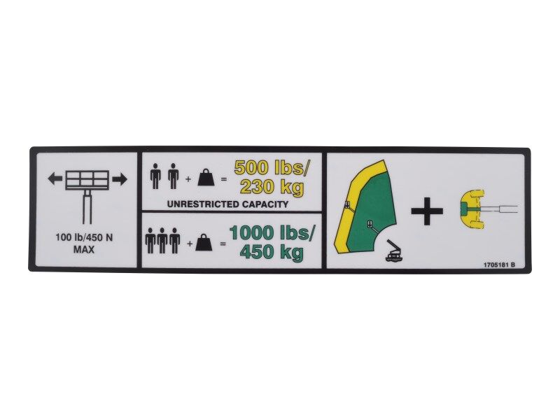 JLG Part # 1705181 – Decal