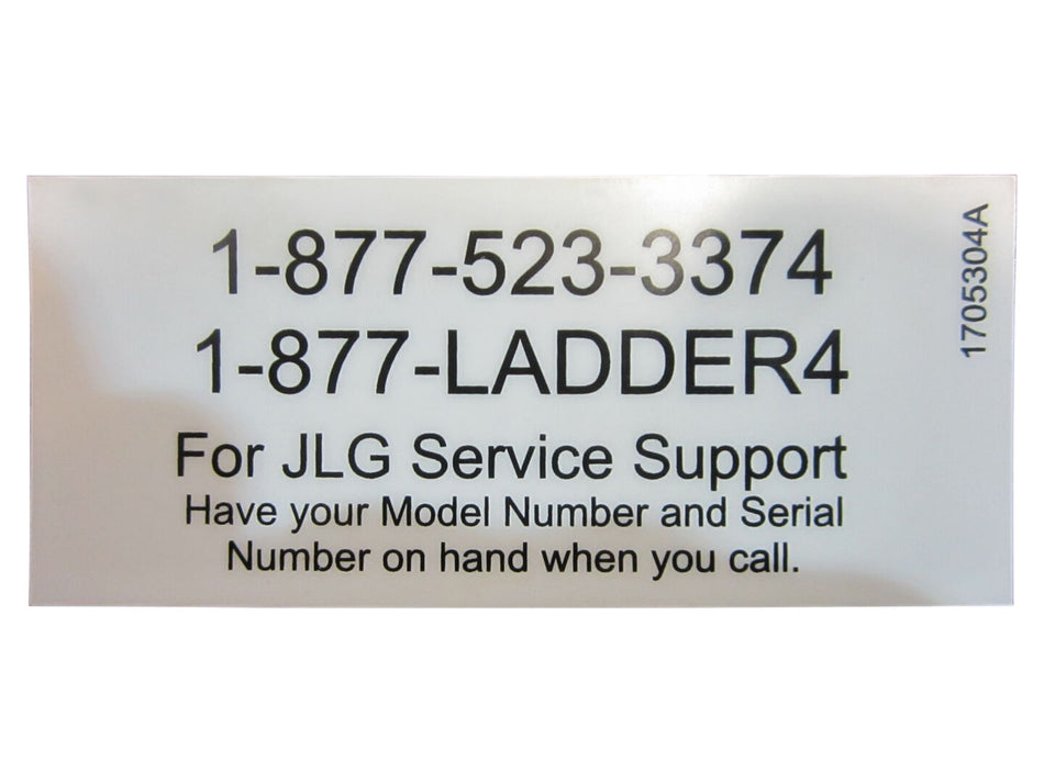 JLG Part # 1705304 – Decal