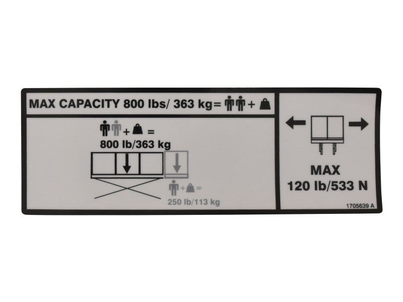 JLG Part # 1705639 – Decal