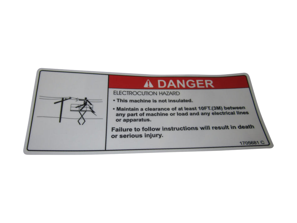 JLG Part # 1705681 – Decal,Elect