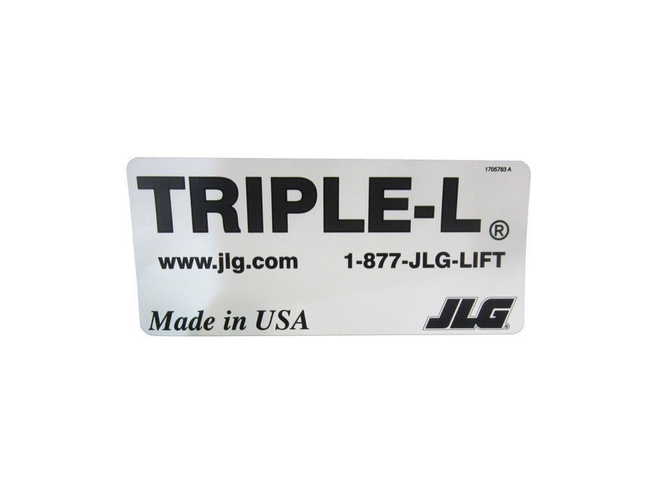 JLG Part # 1705783 – Decal,Triple-L