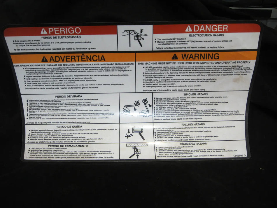 JLG Part # 1705895 -  Decal