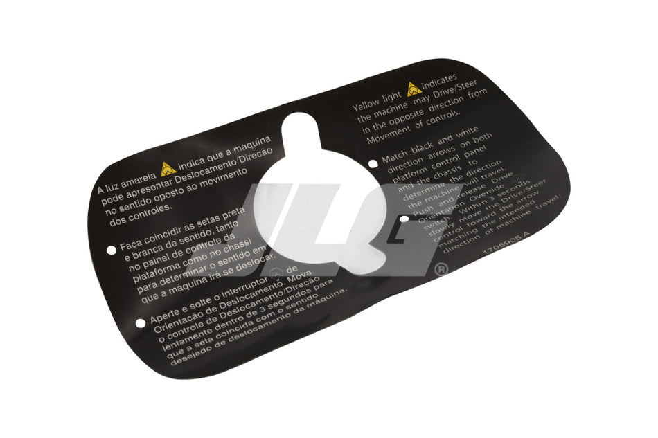 JLG Part # 1705905 -  Decal, Drive/Steer Instr.(brz Por) | Fits 10 JLG Lift Models