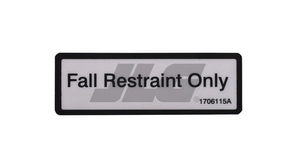 JLG Part # 1706115 – Decal, Fall Restraint Only