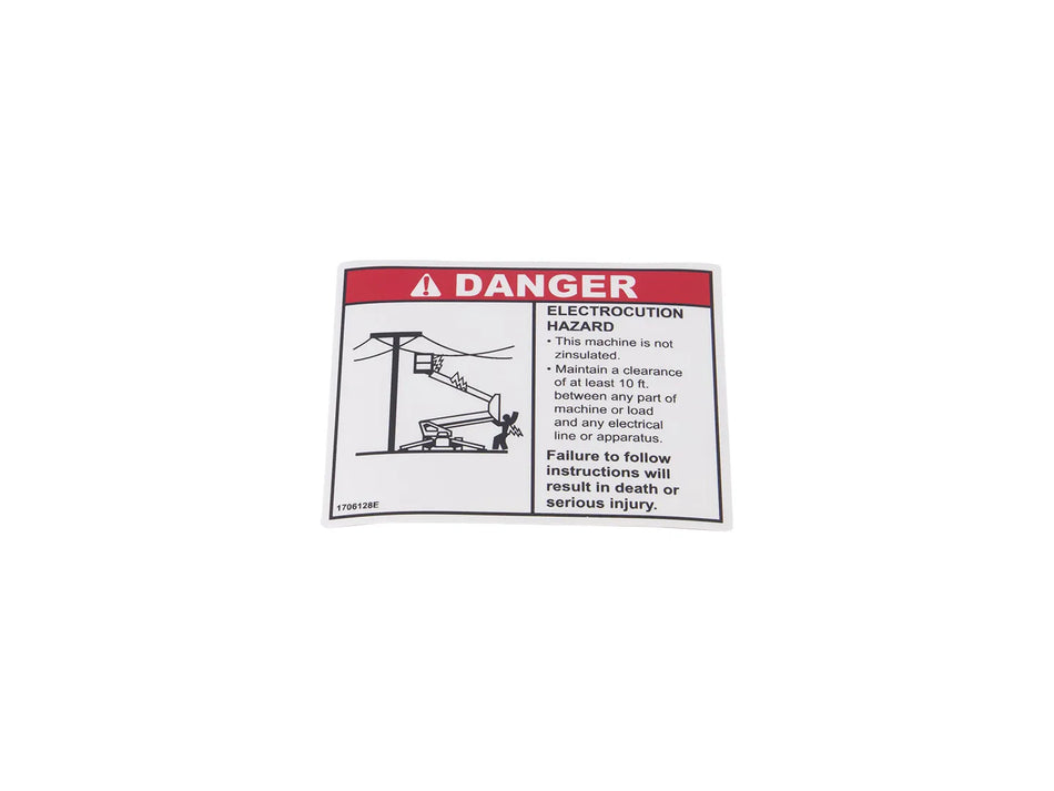 JLG Part # 1706128 – Decal,Danger Electrocution