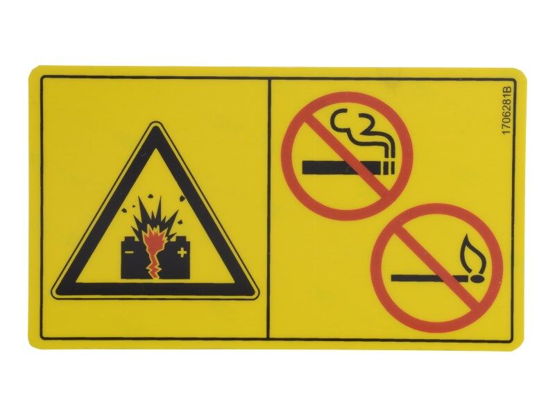 JLG Part # 1706281 -  Decal Battery Warning Skytrak