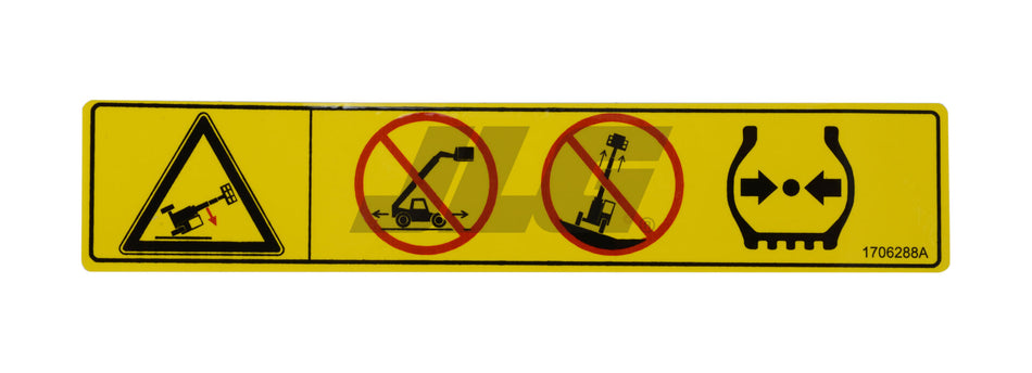 JLG Part # 1706288 -  Decal Tip Over Hazard