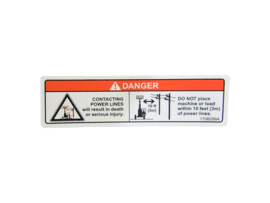 JLG Part # 1706299 – Decal Electrocution Hazard