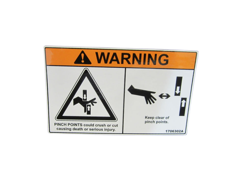 JLG Part # 1706302 – Decal Pinch Point Boom Holes
