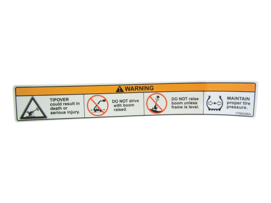 JLG Part # 1706306 – Decal Tip Over Hazard